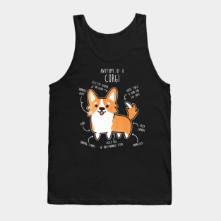 Corgi Red Dog Anatomy Tank Top